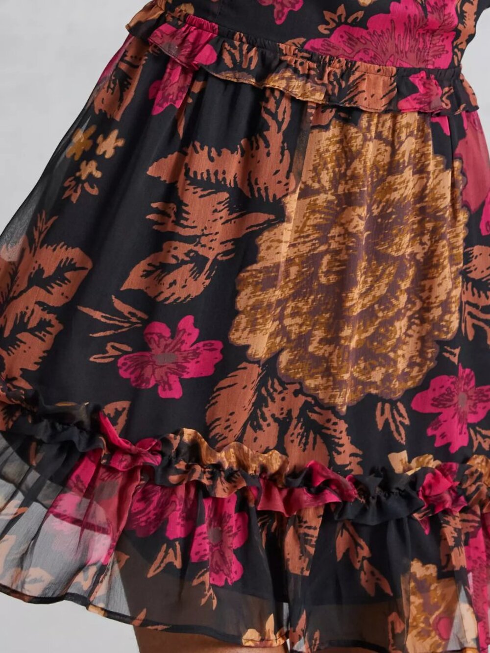 Porridge Puff-Sleeved Floral Mini Dress - Picture 4 of 9